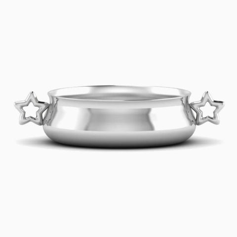 Unique Silver Plated Baby Porringer with Star Handle by Krysaliis View 2