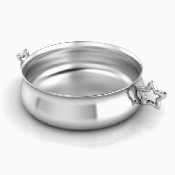 Unique Silver Plated Baby Porringer with Star Handle by Krysaliis View 1