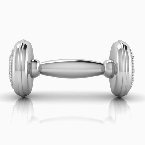 Krysaliis Bear Baby Rattle in High Micron Sterling Silver Layer