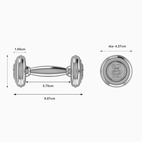 Krysaliis Bear Baby Rattle in High Micron Sterling Silver Layer