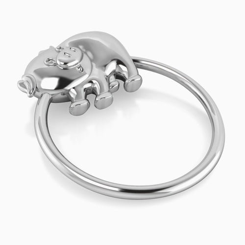 Krysaliis Silver Plated Piggy Baby Rattle View 1