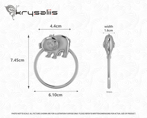 Krysaliis Silver Plated Piggy Baby Rattle Measurements