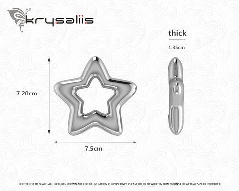Star Silver Plate Baby Rattle by Krysaliis - All Silver GiftsKrysaliis Silver Plated Star Baby Rattle Measurements