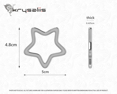 Krysaliis Silver Plated Star Ring Baby Rattle Measurements