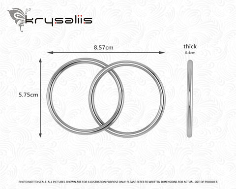 Krysaliis Silver Plated 2 Ring Baby Rattle Teether Measurements