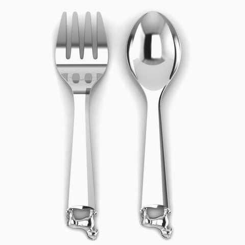 Krysaliis Horse Silver Plated Baby Spoon and Fork Set View 2