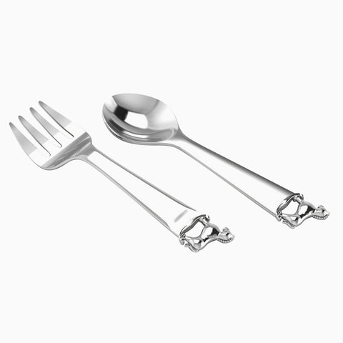Krysaliis Horse Silver Plated Baby Spoon and Fork Set View 1