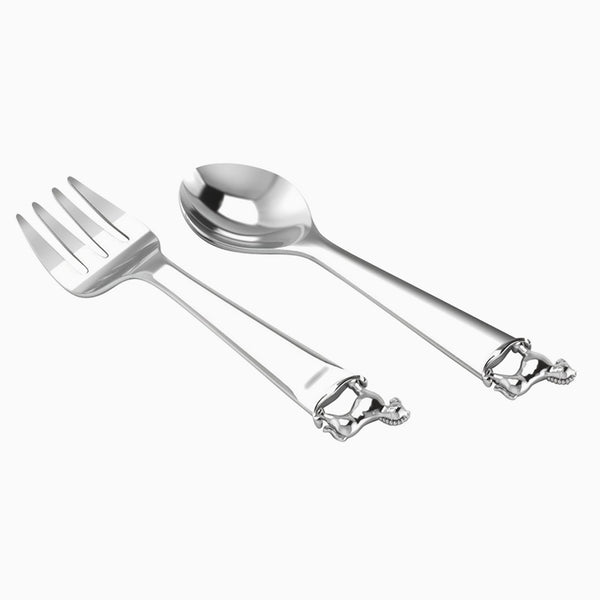 Krysaliis Horse Silver Plated Baby Spoon and Fork Set View 1