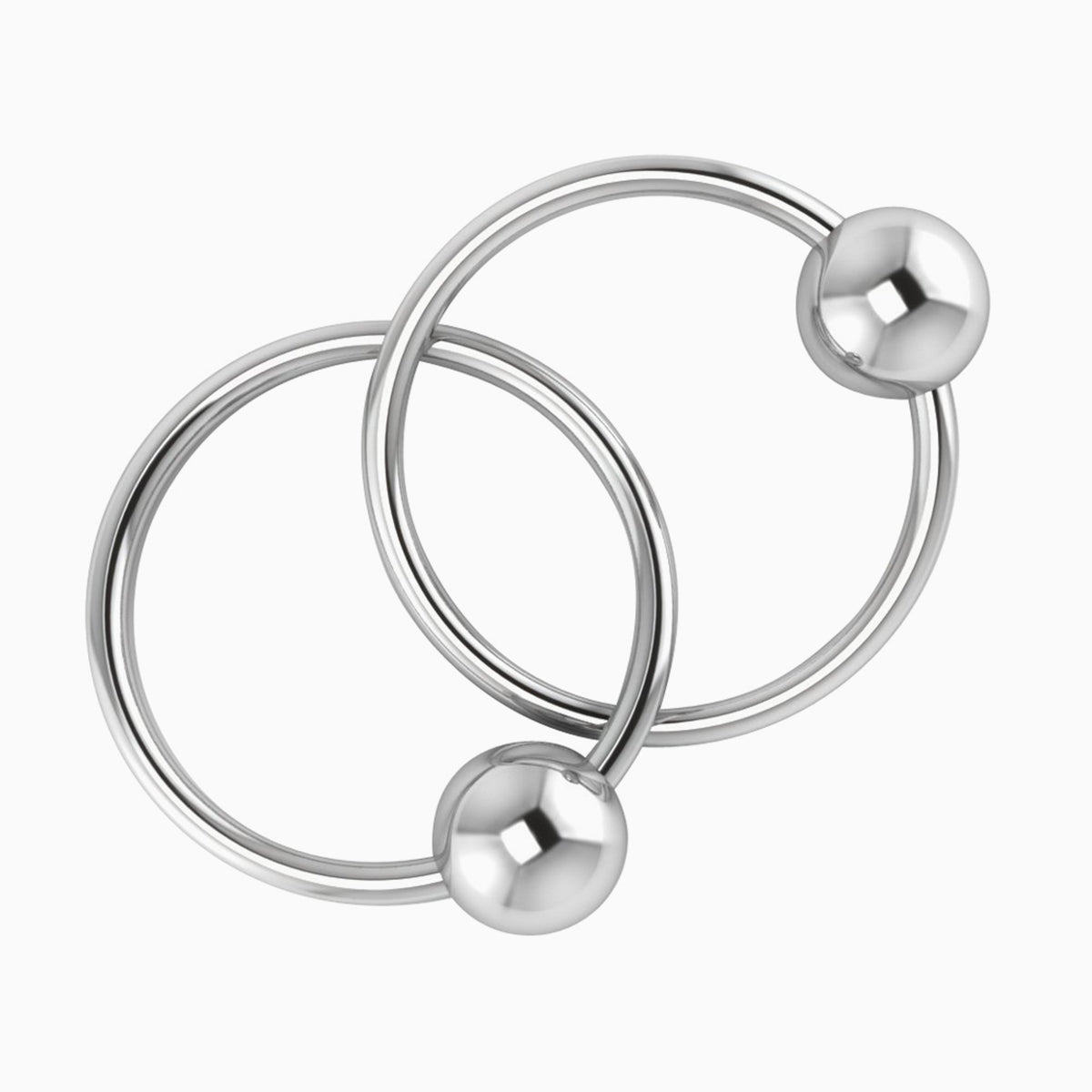 2 Ring Sterling Silver Teether Rattle by Krysaliis - All Silver Gifts