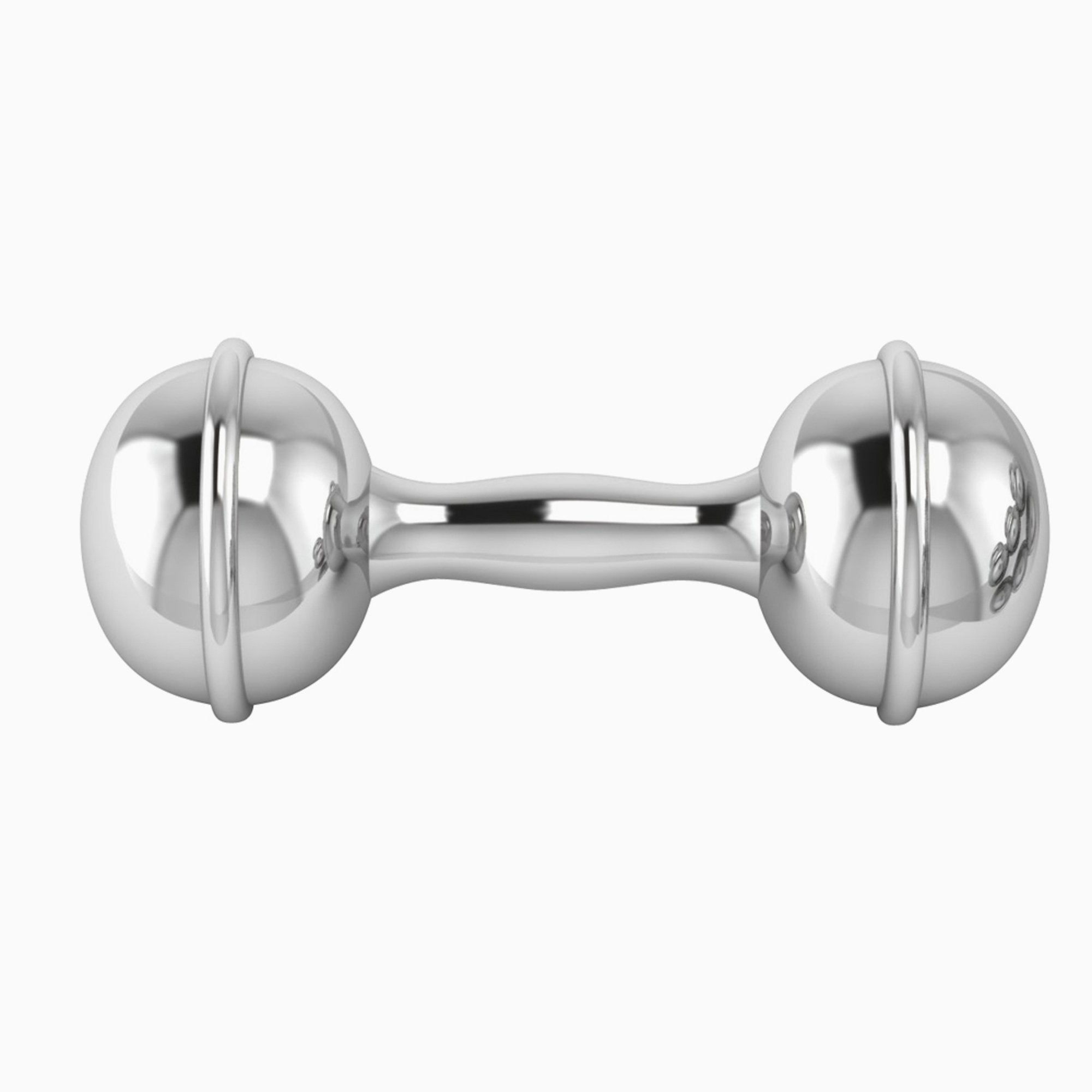 Buy Sterling Silver Dumbbell Baby Rattle by Krysaliis All Silver Gifts