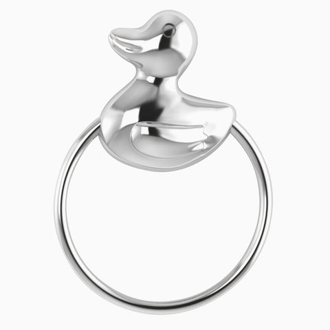 Krysaliis Duck Ring Sterling Silver Baby Rattle View 2