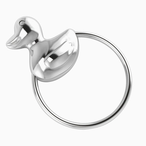 Krysaliis Duck Ring Sterling Silver Baby Rattle View 3