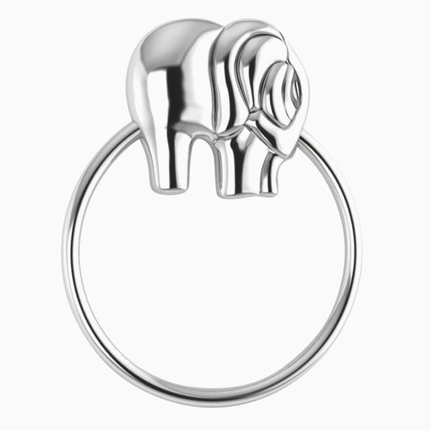 Krysaliis Elephant Ring Sterling Silver Baby Rattle View 2