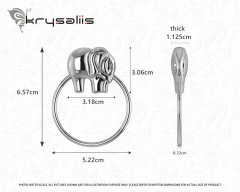 Krysaliis Elephant Ring Sterling Silver Baby Rattle Measurements