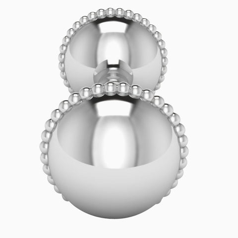 Krysaliis Sterling Silver Mini Beaded Dumbbell View 2