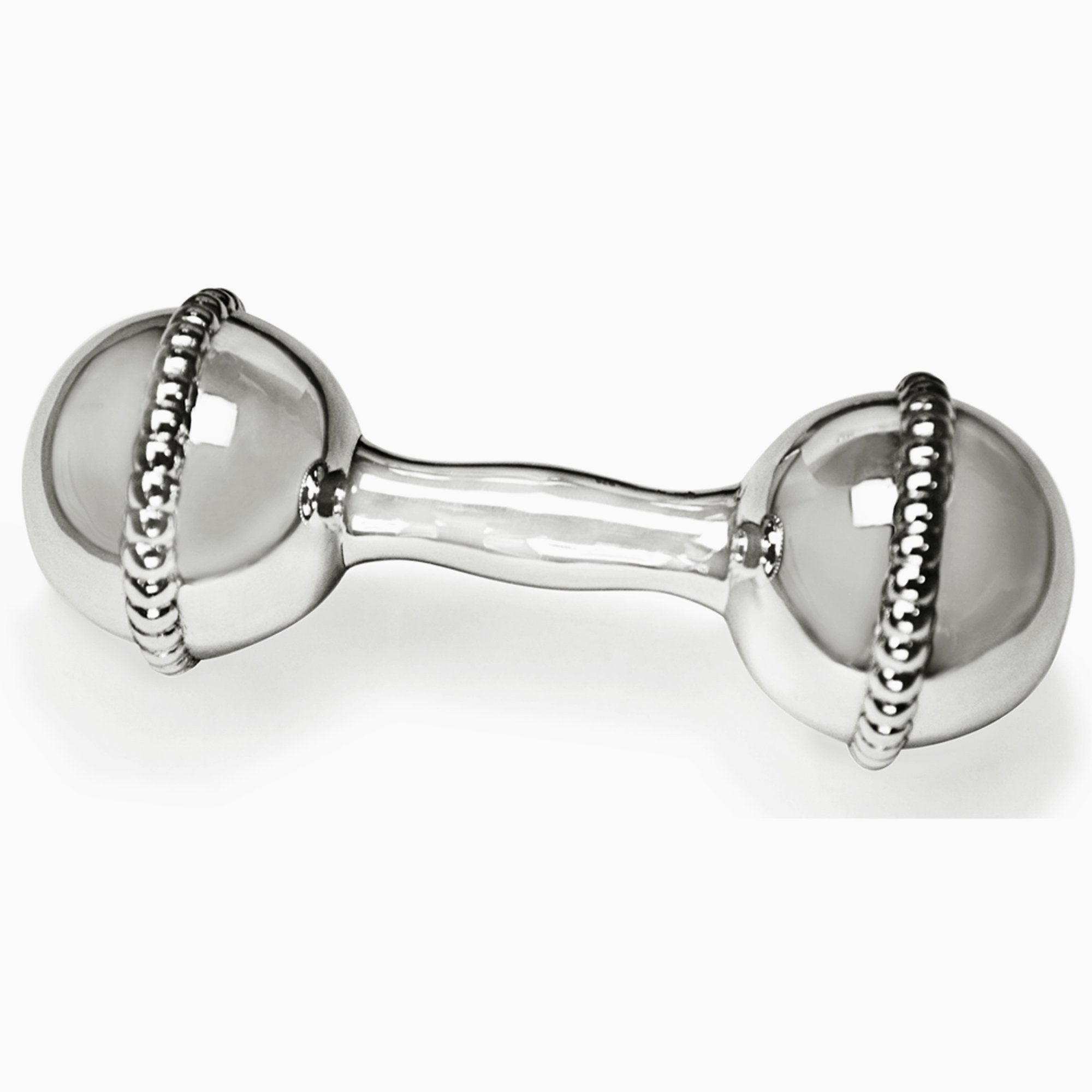 Sterling Silver Mini Beaded Dumbbell by Krysaliis - All Silver Gifts