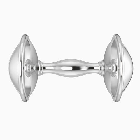 Krysaliis Sterling Silver Plain Dumbbell Baby Rattle View 4