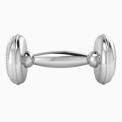 Krysaliis Sterling Silver Beaded Cross Dumbbell View 3