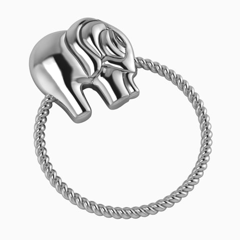 Krysaliis Sterling Silver Rope Ring Elephant Rattle View 3