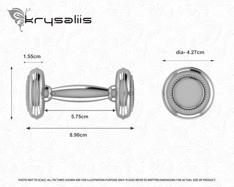 Krysaliis Sterling Silver Beaded Cross Dumbbell Measurements