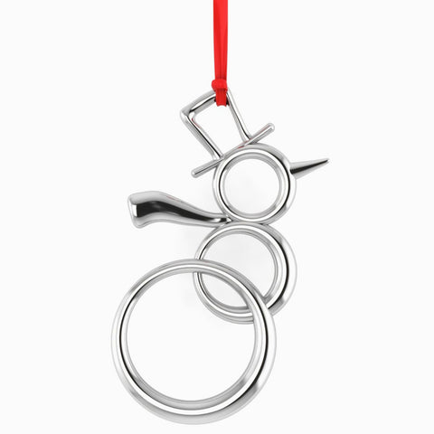 Krysaliis Sterling Silver Snowman Christmas Ornament