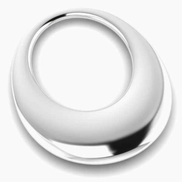 Krysaliis Sterling Silver Modern Oval Leaf Napkin Ring - Set of 2