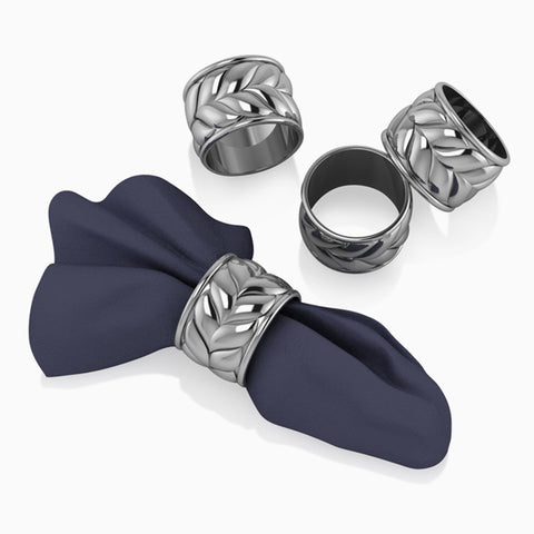 Entwine Silver-plate Napkin Rings by Krysaliis - Set of 4