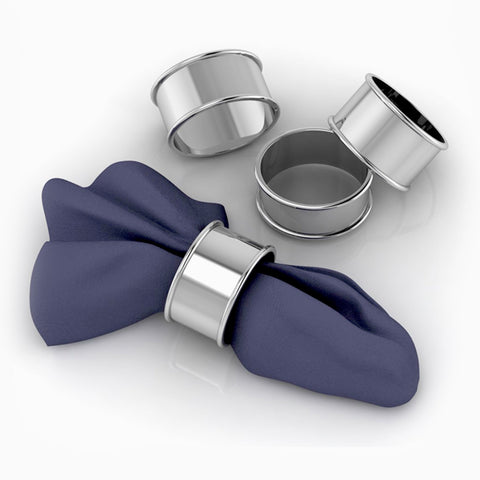 Classic Oval Silver-plate Napkin Rings by Krysaliis - Set of 4