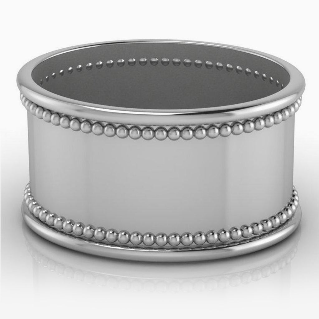 Beaded Oval Silver-plate Napkin Rings - Thumbnail 2