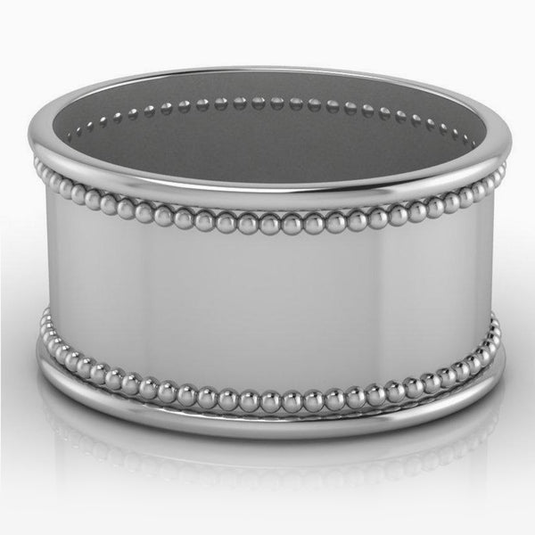 Beaded Oval Silver-plate Napkin Rings by Krysaliis - Set of 4