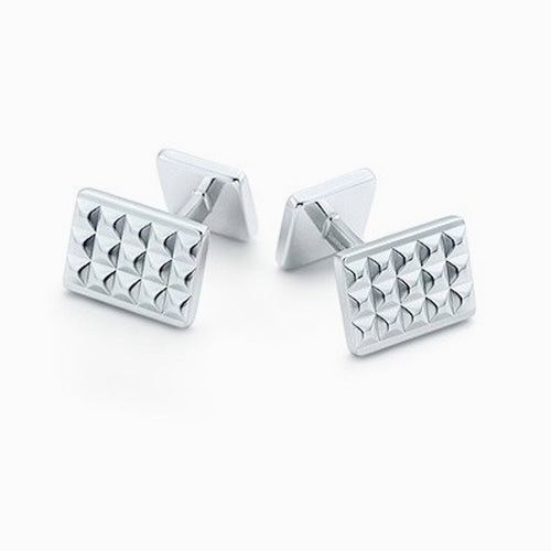 Krysaliis Checked Textured Sterling Silver Cufflinks