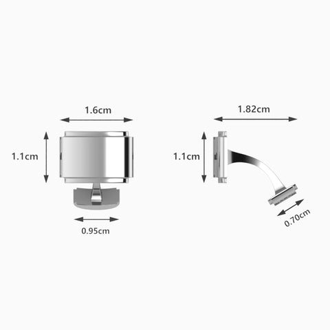 Krysaliis Edgy Gloss Sterling Silver Cufflinks Measurements