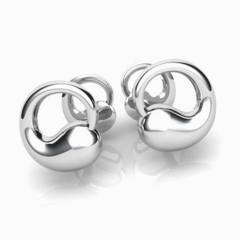 Krysaliis Circular Terrance Sterling Silver Cufflinks