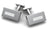 Krysaliis Sterling Silver White Center Rectangle Cufflink - All Silver Gifts