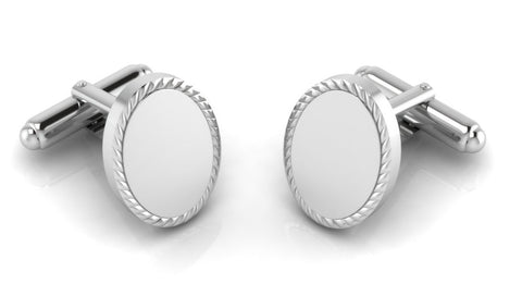 Oval Rope Sterling Silver Cufflinks by Krysaliis