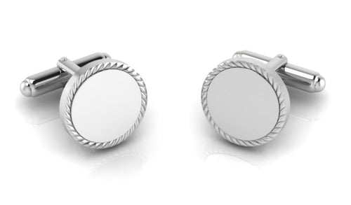 Rope Round Sterling Silver Cufflinks By Krysaliis
