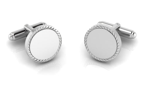 Rope Round Sterling Silver Cufflinks By Krysaliis