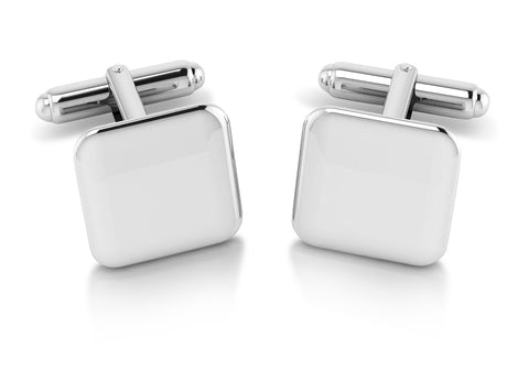 Krysaliis Sterling Engravable Cushion Cufflinks