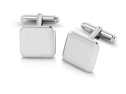 Krysaliis Sterling Engravable Cushion Cufflinks View 2