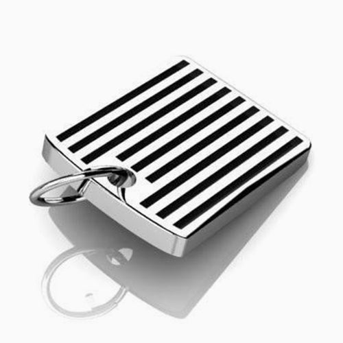 Krysaliis Sterling Silver Rectangle Enamel Keyring