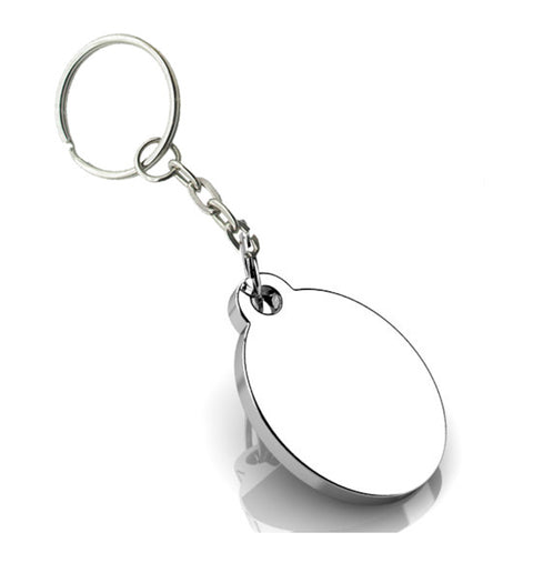 Oval Sterling Silver Keychain by Krysaliis