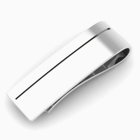 Sleek Enamel Sterling Silver Money Clip by Krysaliis