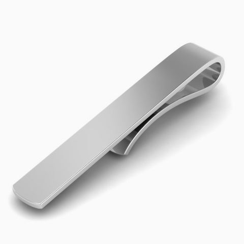 Short Classic Sterling Silver Tie Clip by Krysaliis