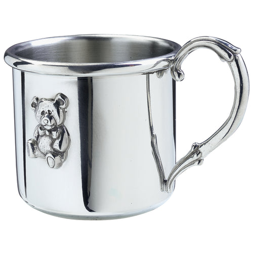 Salisbury Easton Pewter Baby Cup with Teddy Bear