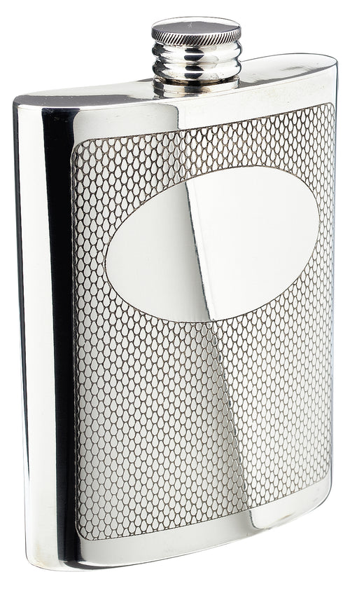 Salisbury Engravable Pewter Embossed Flask