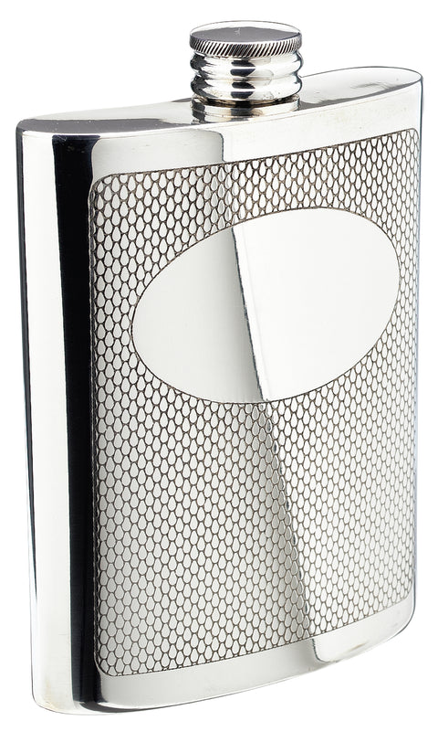 Salisbury Engravable Pewter Embossed Flask