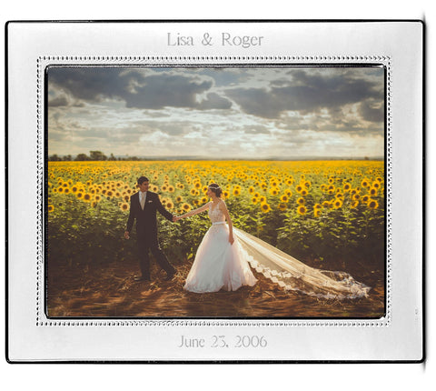 Cunill Tiffany Bead 8x10 Non-Tarnish Sterling Silver Picture Frame