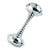 Salisbury Pewter Dumbbell Rattle w/Stacked Rings Handle