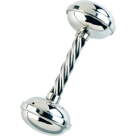 Salisbury Pewter Dumbbell Baby Rattle w/Twist Handle