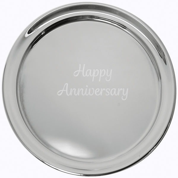 Salisbury Pewter Guest Book Tray with Happy Anniversary Engraving - Large